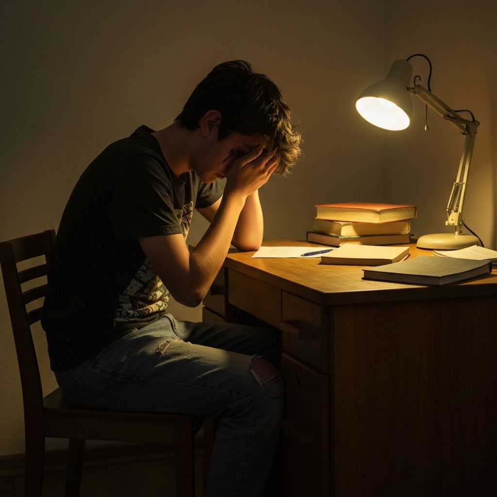 Kind unter emotionalem Druck, das die Belastung der Eltern übernimmt