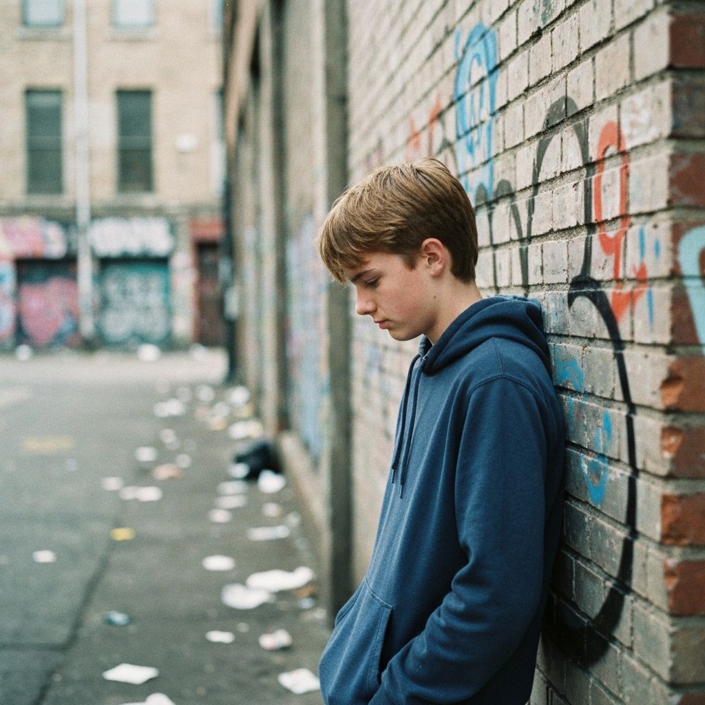 Verletzliches Kind, das anfällig für negative Einflüsse und Manipulation ist